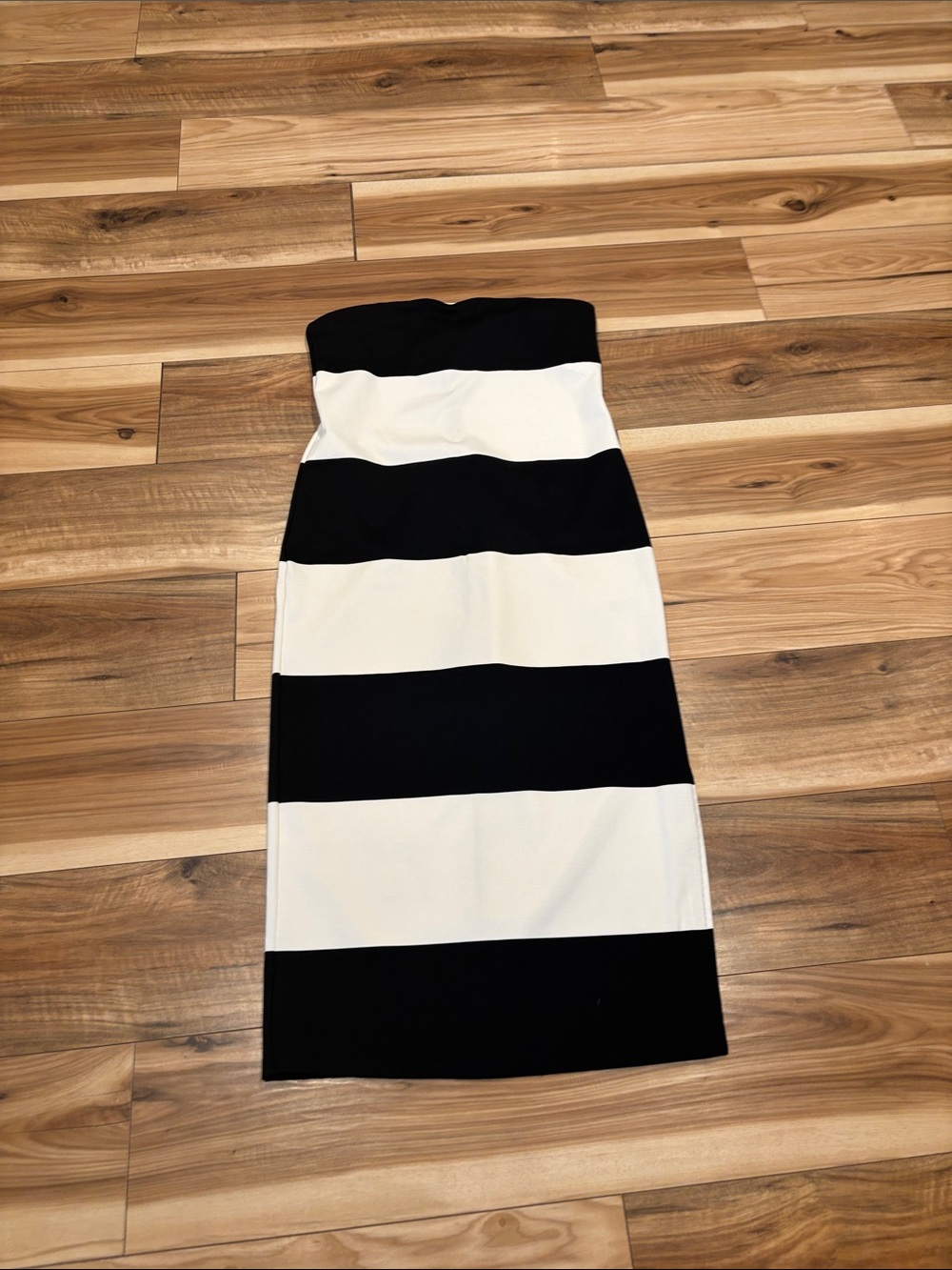 a new day Black and White Strapless Bandage Dress